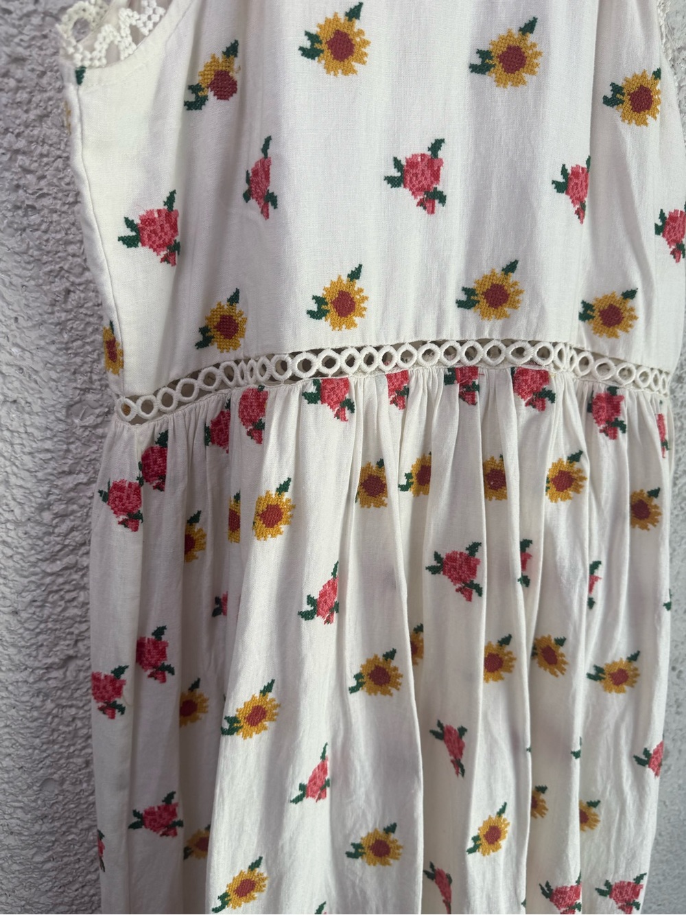 FARM Rio White Midi Dress with Pink & Yellow Floral Print - Picture 4 of 10